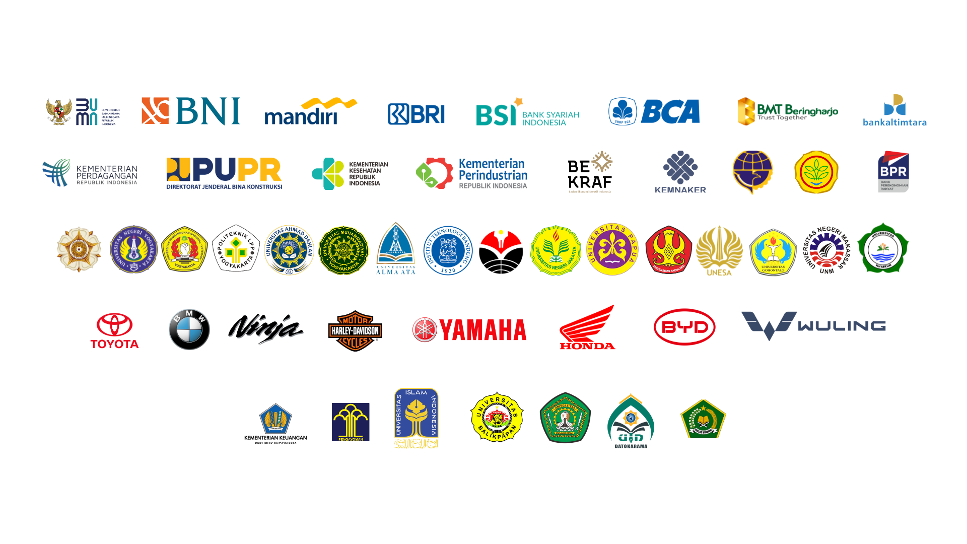 Deretan logo klien yang mempercayai Indo Garmen Jogja